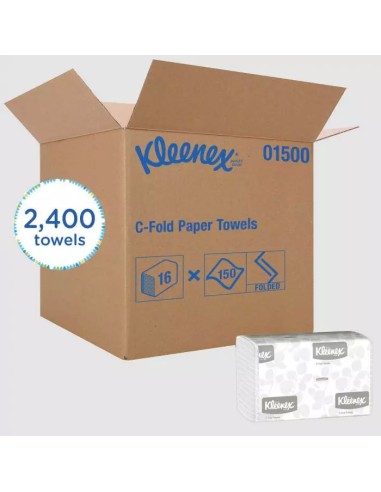 Kleenex White Paper 1-Ply C-Fold Towel - 13.15"...