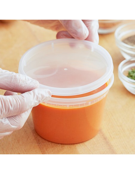 Heavy Duty Microwavable Translucent Plastic Deli Container LIDS fits 8oz to 32oz 480/Case