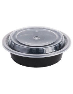 Black Round 48 oz Microwavable Heavy Weight Container... 2