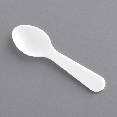 3" White Plastic Tasting Spoon - 3000/Case