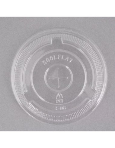 9-12oz. 92 mm Clear Flat Lid with Straw Slot...