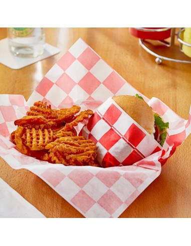 12" x 12" Red Check Deli Sandwich Wrap Paper -...