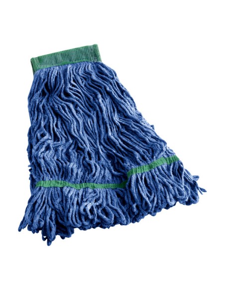 Pro 24 oz. N.32 Blue Rayon Blend Looped End Wet Mop Head with 5" Headband 12 case