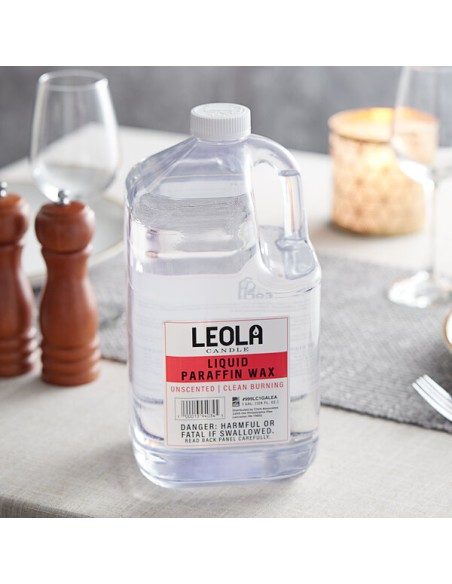 Leola 1 Gallon Bulk Lamp Fuel, Smokeless Liquid Candles Paraffin Wax - 4/Case