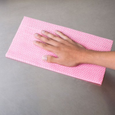PINK Sport Towels 11 1/2" x 24"  Foodservice Wet Wiper -...