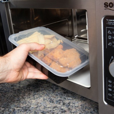 Newspring 38 oz Black Rectangular Microwavable Container... 2