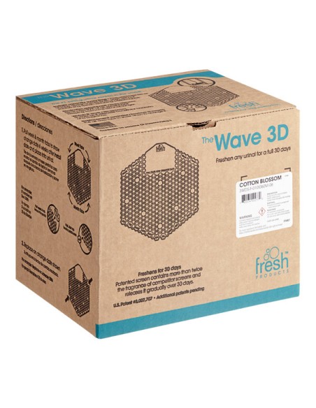 Fresh Products Wave 3D 3WDS-F-010I060M-06 Cotton Blossom Scent Urinal Screen - 10/Pack