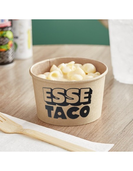 Esse Taco 6 oz Kraft Poly-Coated Paper Food Cup and lids Combo 1000/Case