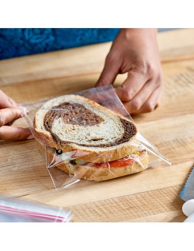 LK Packaging HD07 Flip Top Sandwich Bag - 7 x 7...