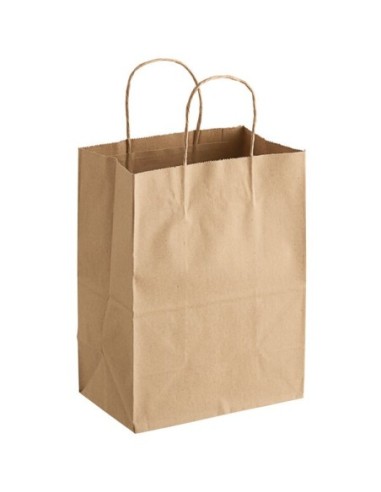 8" x 4.5" x 11" Natural Kraft Paper Shopping...