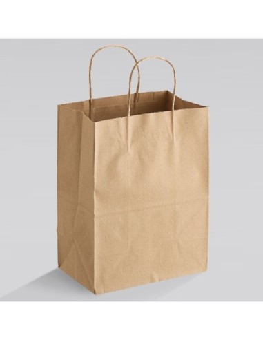 8" x 4.5" x 11" Natural Kraft Paper Shopping...