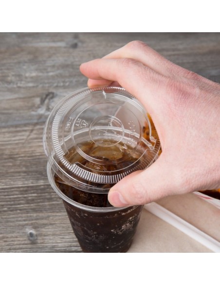 Clear Flat Lid with Straw Slot 14-24 oz. 98 mm 1000/Case