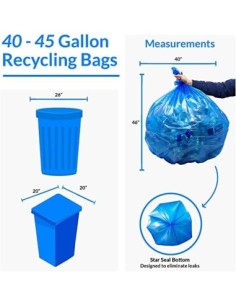 40-45 Gallon Blue recycling Garbage Bag 18Lb 2