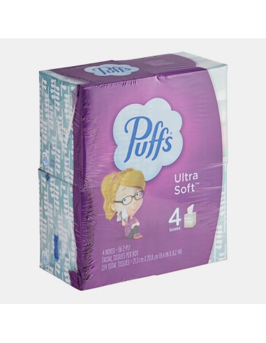 Puffs Ultra Soft 56 Sheet 4-Pack 2-Ply Facial...