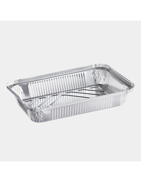 1 lb Oblong Shallow Foil Take-Out Container - 1000/Case