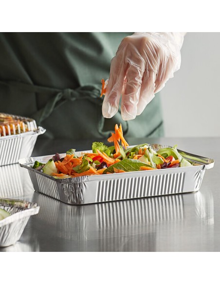 1 lb Oblong Shallow Foil Take-Out Container - 1000/Case
