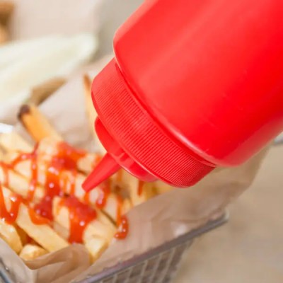 16 oz. Red Wide Mouth Squeeze Bottle - 6/Pack 2
