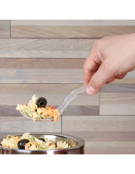 Fineline Platter Pleasers Clear Plastic 8 1/2" Serving Spoon - 144/Case