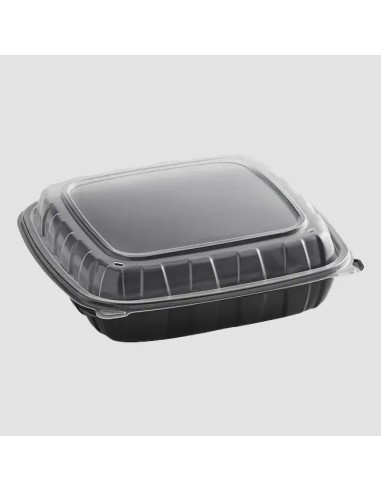 9" x 9" x 3" Microwavable 1-Compartment Black /...