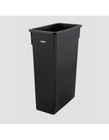 Winco PTC-23K 23 Gallon Black Slim Trash Can