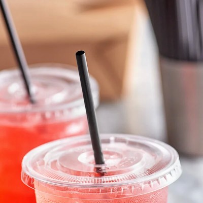 7 3/4" Jumbo Black Unwrapped Straw - 5,000/Case