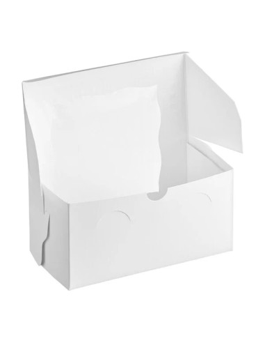 Baker's Lane 8" x 4" x 4" White Window Cupcake...