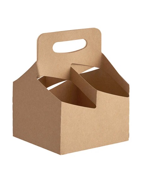 4-Cup 12-24 oz. Drink Carrier with Handle - 200/Case