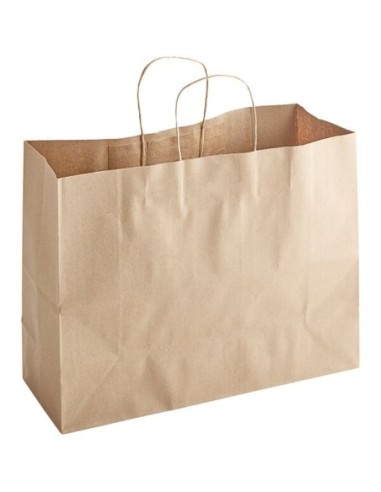 18" x 7" x 19" Natural Kraft Paper Shopping Bag...