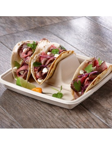 Sabert Pulp Fiber Compostable Taco or Hot Dog...