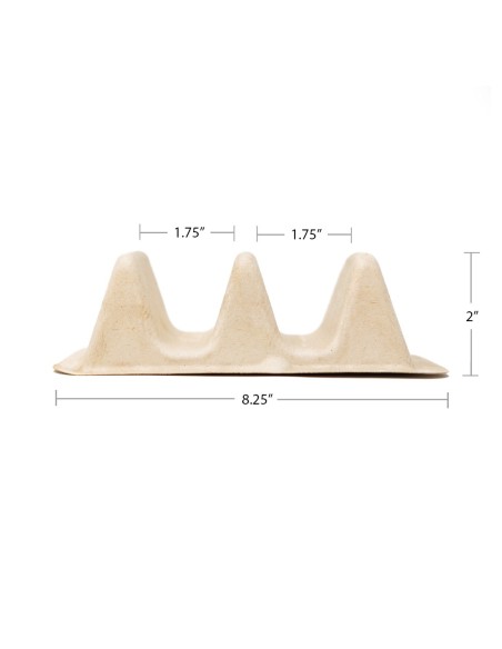 Sabert Pulp Fiber Compostable Taco or Hot Dog Divided Insert for Food Containers - 300/Case