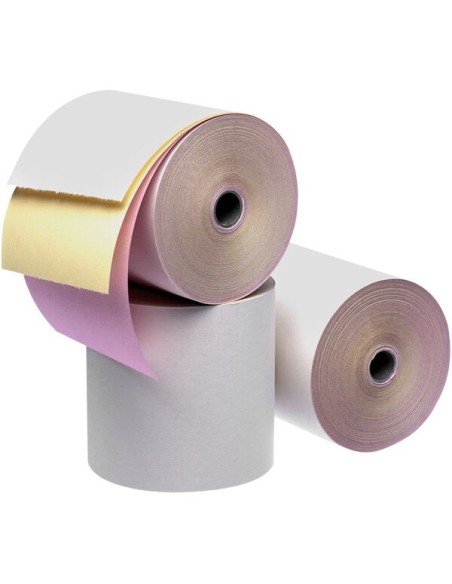 3" x 67' Carbonless 3-Ply Cash Register POS Paper Roll Tape - 50/Case