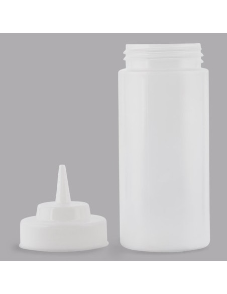 16 oz Clear Widemouth and Standard Cone Tip Squeeze Bottle with 63 mm Opening - 6/Pack