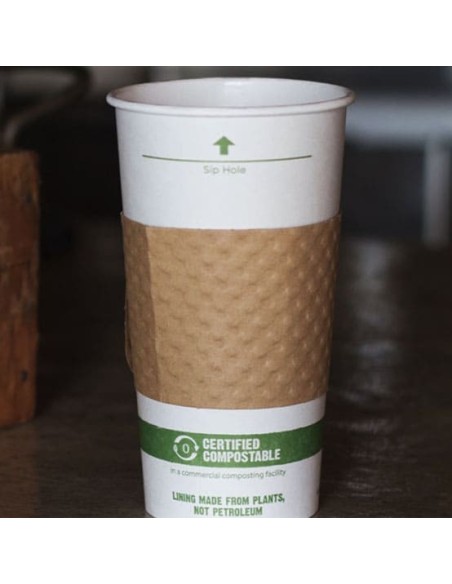 Recycled Hot Cup Sleeve - Kraft - Fits 8oz Cup - 1000 count