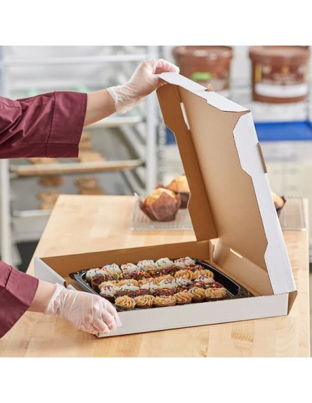 10″ x 10″ x 2″ White Customizable Corrugated Plain Pizza Box – 50/Bundle