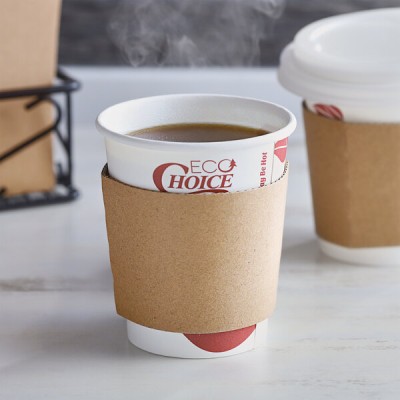 10 - 20 oz. Kraft Coffee Cup Sleeves 1000/Case 2