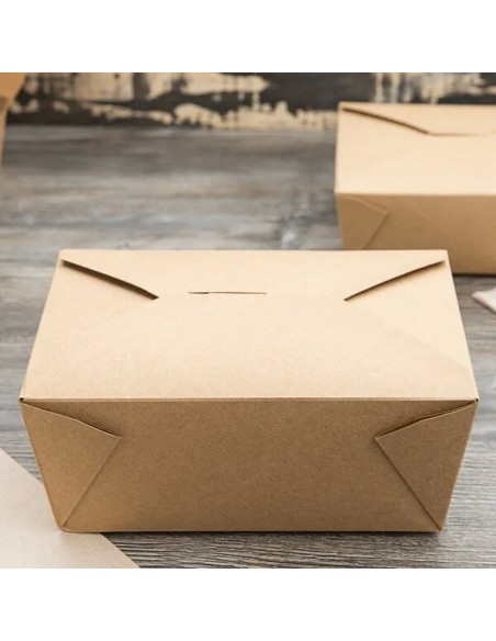 Kraft No 3 Microwavable Folded Paper Take-Out Container 7 3/4″ x 5 1/2″ x 2 1/2″ – 200/Case