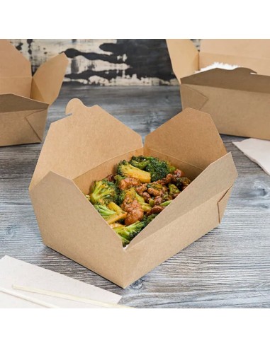 Kraft No 3 Microwavable Folded Paper Take-Out...