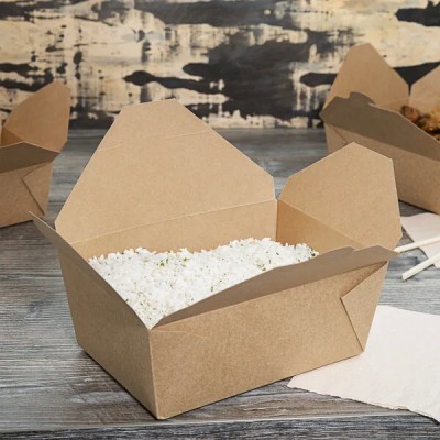 Kraft No 4 Microwavable Folded Paper Take-Out Container –...