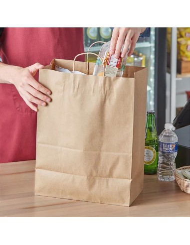 13”x7”x17” Natural Kraft Paper Shopping Bag...