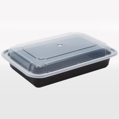 Newspring 28 oz Black Rectangular Microwavable Container...