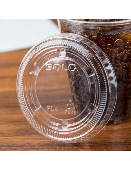 Dart Solo 3.25 to 5.5 oz  Clear Plastic Souffle Lids 2500/Case
