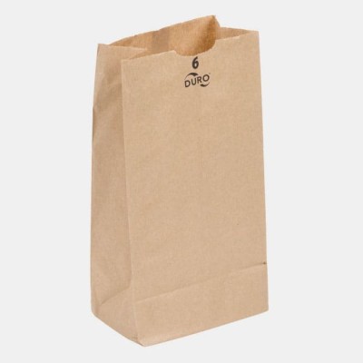 Duro 6 lb. Brown Paper Bag - 500/Bundle