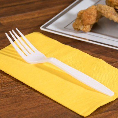 White Heavy Weight Plastic Fork - Case of 1000 2
