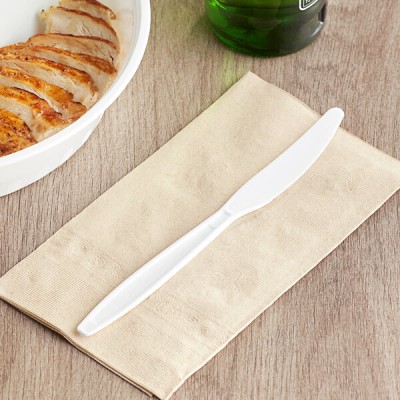 White Heavy Weight Plastic Knife - Case of 1000 2