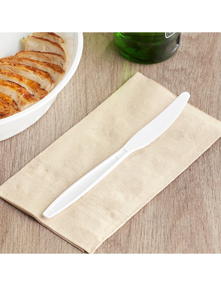 White Heavy Weight Plastic Knife - Case of 1000