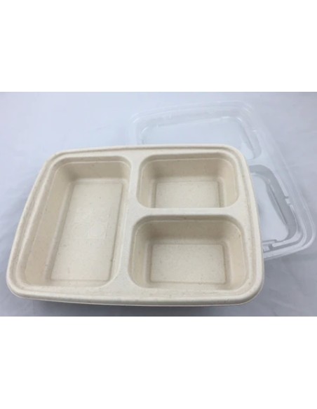 EccoCane 36oz 3-Compartment Sugarcane Bagasse Container