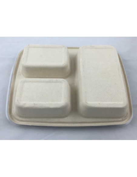 EccoCane 36oz 3-Compartment Sugarcane Bagasse Container