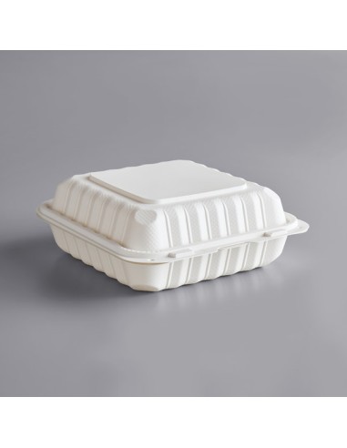 8" x 8" 1-Compartment Microwavable White...