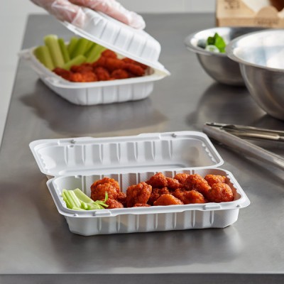 9" x 6" 1-Compartment Microwavable White Mineral-Filled... 2