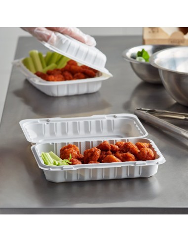 9" x 6" 1-Compartment Microwavable White...